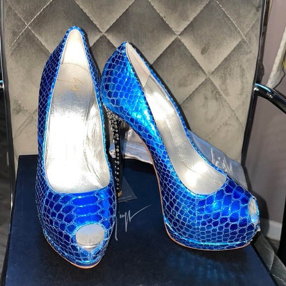 Giuseppe Zanotti Sharon 105 Turquoise / Royal Blue - Picture 2 of 12